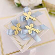 Personalized Baptism Favor Tag, Acrylic Mirror Gold Cross Tags, Thank You Tag, Baptism Tags For Favors, Mi Tag, Custom Baptism Name - Multicolor - View 3