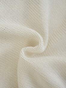 Women's Spring/Summer Retro Casual Short-Sleeve Knit Sweater | Round Neck Top With Letter Jacquard Pattern - Apricot - View 11