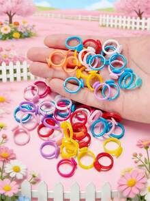 50/100/150/200/300/500/1000pcs/Pack Plastic Round Base Blank Suitable For DIY Jewelry Making Supplies, Craft Materials Accessories - Ring Setting - View 6