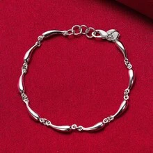 Vòng tay mạ bạc 925 hình giọt nước/giọt mưa dành cho nữ, phụ kiện thời trang quyến rũ cho đám cưới, lễ đính hôn, tiệc tùng. - Bạc - Xem 2