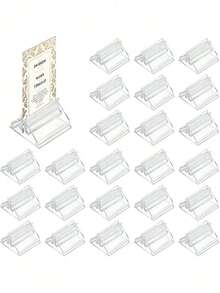 Transparent Acrylic Table Card Holder, Small Wedding Table Card Stand For Wedding Cards, Photos, Memos, Picture Display - Clear - View 1