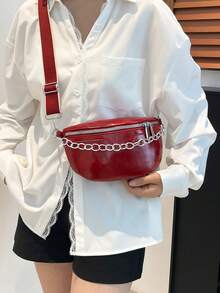 Simple And Fashionable Multi-Functional Dual-Shoulder Bag With Elegant Design. 2026 New Model Women's Crossbody Bag. - Red - View 6