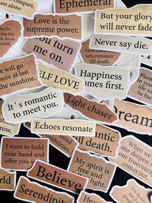 50pcs Tear-Off English Sticker Graffiti Sticker, Waterproof PVC Holiday Decor Stickers For Phone Case, Notebook, Laptop, Scrapbook, Skateboard, Guitar, Luggage, DIY - Multicolor - View 9
