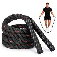 Weighted Jump Rope For Fitness Heavy Jump Rope With Adjustable Length Comfortable Handles For Men & Women Full Body Workout Equipment For Muscle Building Fat Burning & Cardio Training - Black - View 1