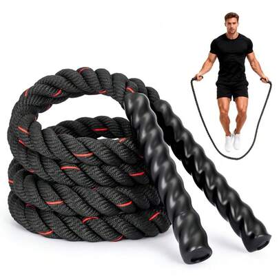 Weighted Jump Rope For Fitness Heavy Jump Rope With Adjustable Length Comfortable Handles For Men & Women Full Body Workout Equipment For Muscle Building Fat Burning & Cardio Training