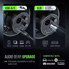 USB/XLR动圈麦克风，带防震架、触控静音、录音棚级金属麦克风、耳机插孔、监听音量控制，适用于人声、配音、直播、播客录制 - FIFINE K688 - 黑色 - 查看 9