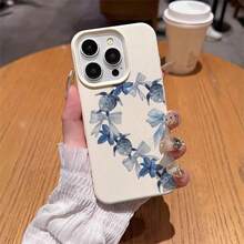 1pc TPU Material Blue Gradient Sea Turtle Heart Shape Phone Case Suitable For IPhone 17 Pro Max/17/16 Pro Max/15/13/12/11, S20 FE/A15/S24/A55, Note 11/Note 12/Note 13 Pro, Full Coverage Anti-Drop Soft Protective Phone Cover - White - View 4