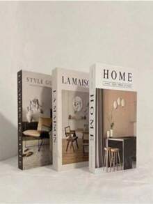 1Pc/6Pcs Random Style Antique Book; Fake Book; Simulation Book; Decor Book; Home Decoration; Room Decorationcoffee Shop Hotel Bookshelf Ornaments; Photo Props; Movie Video Conversion Model Books, English Book Model - Fake Books - View 2