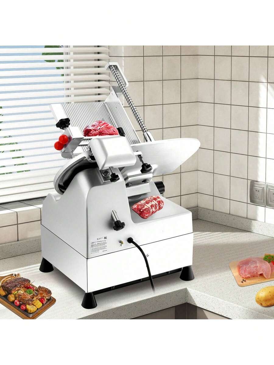 Automatic Meat Slicer, 540W  Slicer, 2 PCS 10" Stainless Steel Removable Blade, 0-15mm Adjustable Thickness, Child Lock Protection, Food Slicer Machine For Meat Cheese Bread For Home Use - Silver - View 1