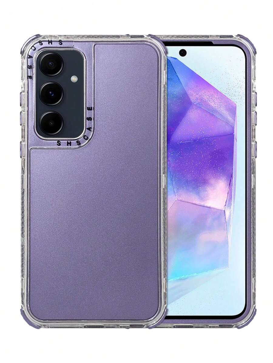 Funda Rainbow 360 De Uso Rudo Color Metal Para Galaxy A35 - Morado - Ver 1