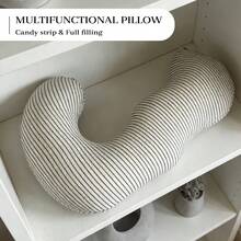 Seahorse Pillow For Pregnant Woman Side Sleeping, Waist Pillow, Side Sleeping, Leg Pillow, Sofa Cushion - 條紋 - 查看 4