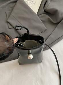 A Fashionable, Simple And Exquisite Pearl Mobile Phone Crossbody Bag, A 2026 New Model Women's Crossbody Bag - Black - View 12