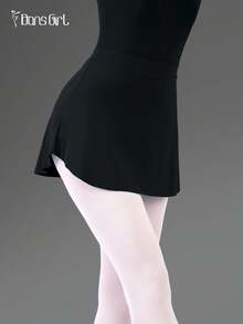 DonsGirl 1pc Women's Enhancing Curve Flared Hem Ballet Skirt Black - Black - View 7