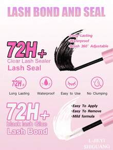 2-Box Pack,900Pcs Lash Extension Kit, D Curl ,8-16mmMIX, DIY Eyelash Extension Kit Individual Lashes Cluster ,With Lash Bond And Seal, Lash Remover And 10Pcs Eye Pads+10Pcs Lash Brush, A Pair Of Tweezers, Perfect Gifts, Soft & Super Light For Daily Life & Party - Black - View 10