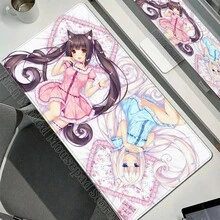 XXL Gamer Computer Desk Mat Nekopara Mouse Pad Cute Anime  Mousepad Carpet Office Laptop Mousemat Desktop Table Mat 900x400 - N3 - 查看 35
