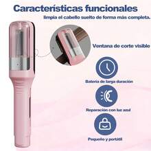Recortadora de Pelo Recargable USB, Cortapuntas Inalámbrico para Eliminar Puntas Abiertas y Cabello Dañado - Ideal para Uso en Hogar en Cabello Seco, Quebradizo, Liso, Rizado o Encrespado - Rosa - Ver 4