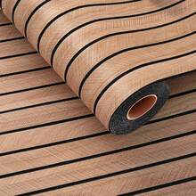 1卷自粘3D墙贴，可移除可重复使用，加厚木纹设计壁纸。易于安装和清洁，适用于客厅、卧室、天花板、办公室、仓库、厨房和家居装修的墙面装饰。 - 格柵木紋 - 查看 11