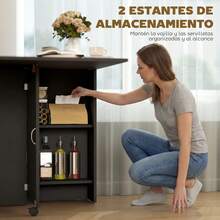 HOMCOM Mesas de comedor - Negro - Ver 3
