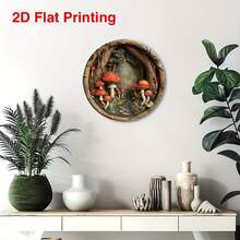 Tranh treo tường tròn 8x8 inch, thiết kế hình nấm cổ điển, thích hợp trang trí nhà bếp, quầy bar hoặc phòng khách. Món quà lý tưởng cho các bữa tiệc, Lễ Tạ ơn và Giáng sinh. Vị trí lỗ ngẫu nhiên. - A - Xem 9