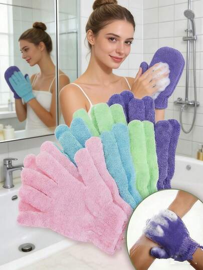 Double‑Sided Exfoliating Shower Gloves 2Pcs/10Pcs, Deep Clean Body Scrub Mitts, Dead Skin Remover Bath Gloves, Exfoliating Wash Mitt For Bath & Shower, Body Spa Scrub Gloves For Men Women All Skin Types, Gentle Exfoliator Bathing Accessories For Smooth Skin