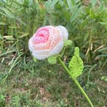 Handmade Ombre Rose & Heart Shaped Yarn Flower Bouquet, Gift For Valentine's Day, Bridesmaid, Wedding, Mother's Day - A - View 9