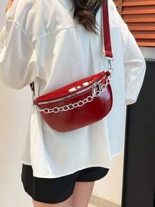 Simple And Fashionable Multi-Functional Dual-Shoulder Bag With Elegant Design. 2026 New Model Women's Crossbody Bag. - Red - View 8