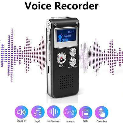 YAIUZGOO Digital Voice Recorder 8GB Voice Recorder With Playback For Lectures - USB Rechargeable Dictaphone Upgraded Small Tape Recorder Device Recorder Voice Activated Recorder For Lectures Meetings Interviews Audio Mini Recorder Portable Tape Dictaphone With Playback USB MP3