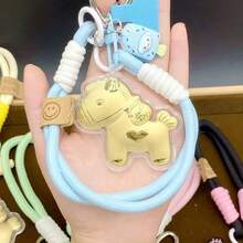 AD 1个创意“早日致富”钥匙扣吊坠，独特个性化情侣包包挂饰，汽车钥匙链，生日/新年礼物 - 金色馬+鑰匙扣 - 查看 21