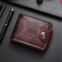 2026 New Upgrade Men's Faux Leather Wallet Credit Card Photo Holder Elegant Daily Use Durable Denim Lining Unique Wallet All Seasons Suitable Mother's Day Father's Day Music Festival Running Of The Bulls Halloween Christmas Boxing Day Valentine's - Khaki - View 4