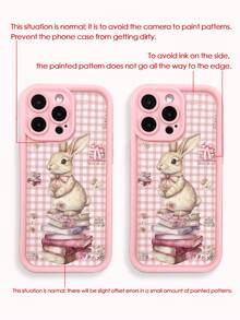 Easter Bunny Pink Plaid Floral Painted Textured Shockproof Phone Case Compatible With IPhone 14, 14 Pro, 14 Pro Max, 13, 13 Pro, 13 Pro Max, 11, 11 Pro Max, 12, 12 Pro, 12 Pro Max, XR, XS, 15, 15 Pro, 15 Pro Max, 16, 16 Pro, 16 Pro Max, 17, 17 Pro, 17 Air, 17 Pro Max, Galaxy S24, A04, A12, A13, A14, A23, A24, A32, A33, A51, A52, A53, A54, A72, S20 FE, 9, 9A - Multicolor - View 6