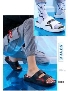 Men's Casual Slide Sandal - Sole With Grip, Flexible And Wear-Resistant - 黑色 - 查看 4