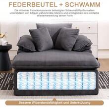 A 46cm High Reclining Sofa With A Clean, Frameless Design, Ideal For Reading. Featuring Wide Armrests, It Comes Fully Assembled. - Grey - View 3