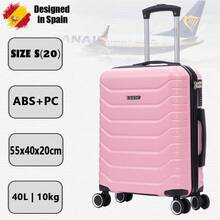 Vali xách tay ABS+Polycarbonate 55x40x20cm (40L) vỏ cứng, cỡ nhỏ, có 4 bánh xe xoay 360°, khóa số - 20 inch - Màu đen/xanh navy/vàng/xanh bạc hà/vàng hồng/xanh lá cây/hồng nhạt/xanh ngọc - Màu Hồng baby - Xem 1