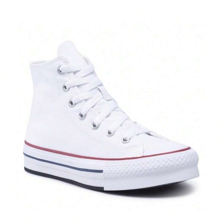 Converse Eva High Platform Canvas GS White Sneaker For Girls, With Cushioned SmartFOAM Insole And Classic Chuck Taylor All Star Details. The EVA Foam Platform Midsole Provides Comfort And Elevated Style. Ideal For A Urban And Youthful Look. - 白色 - 查看 2