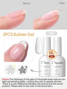 peacecolor 1/2組透明美甲造型凝膠，建構凝膠美甲延長長效美甲延長凝膠，UV LED燈固化凝膠適用於美甲沙龍與居家DIY - 彩色 - 查看 9