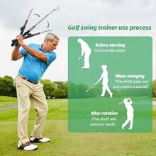 Golf Swing Pro Trainer: Portable Retractable Stick With Click Feedback For Enhanced Grip, Tempo & Consistency - 1__ - View 4