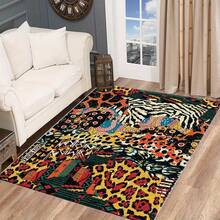 1pc Leopard Print Rug, Red Lips Rug, Pop Art Rug, Bold Statement Area Rug, Funky Living Room Decor, Animal Print Rug, Glamorous Home Rug, 84*60inch,Perfect Choice For Christmas ,Stylish And High-Quality Rugs, Perfect For Christmas Decorations And GiftsHome Decor, The Best Choice For Gothic-Style Birthday Gifts - Nhiều màu - Xem 6