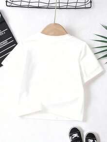 Disney-Toy Story Woody Bass Lightyear Printed Children's T-Shirt White Loose Short Sleeve Disney Retro Friendship Style Top - 白色 - 查看 4