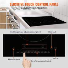 Electric Cooktop, 2 Burners, 12" Induction Stove Top, Built-In Magnetic Cooktop 1800W, 9 Heating Level Multifunctional Burner, LED Touch Screen W/ Child Lock & Over-Temperature Protection - 黑色 - 查看 4
