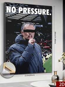 1pc Mourinho 'Shhh' Framed Poster - 23.6x31.5inch, Bold Pop Art Design, Perfect For Man Cave & Game Room - G1 - View 3