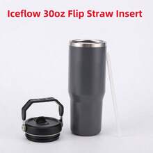 Pajita reutilizable de 30 oz con cepillo limpiador de pajita compatible con el vaso de acero inoxidable IceFlow Flip de 30 oz - Compatible con la serie  Iceflow de 30 oz - Ver 4