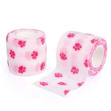 1/3pcs Self-Adhesive Pet Bandage, Veterinary Sticky Wrap, Non-Woven Tape, Suitable For Dog Legs, Paws And Wounds, 0.98in/2in Wide Bandage, Paw Print Design, Breathable Packaging Tape, Suitable For Dogs And Cats, Durable Bandage, Can Be Used For Sports Protection (Random Color) - Multicolor - View 12