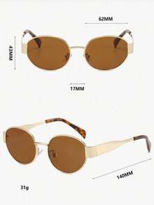 2pcs Women's Retro Small Oval Frame Stylish Eyeglasses, Suitable For Daily Wear, Elegant And Generous (Eyeglass Cloth Not Included) - Multicolor - View 7