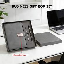 1 Set Personalized A5 Journal And Pen Set | Custom Notebook For Men And Women | For Office School & Daily Notes | Personalized Gift - Black - View 4