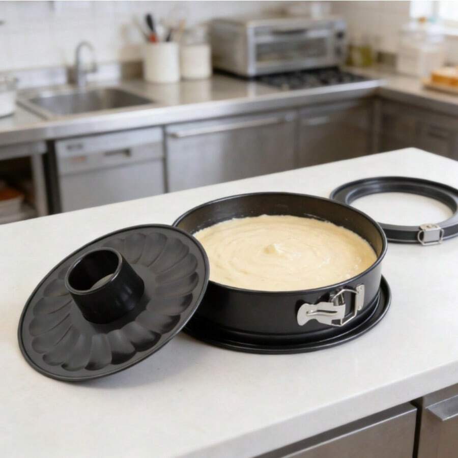 24cm Round Flower Non-Stick Cake Mold With Latch, Baking Mold Suitable For Home Oven - View 1