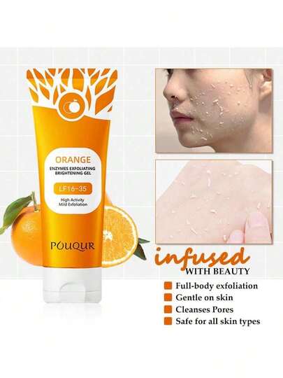 深层清洁去角质凝胶，蕴含橙酵素，持久保湿，清洁毛孔，适用于面部和身体，适合所有肤质，是理想的情人节礼物。1瓶装，3.5液体盎司（约100毫升），适合日常使用和约会派对。