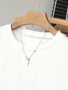 A Simple Solid-Color Short-Sleeved T-Shirt Set For Women, Suitable For Daily Wear And Easy To Match With Various Outfits. Includes 1 Piece - 多色 3 - 查看 3