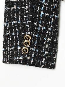 Spring & Autumn Casual Stand Collar Button Front Long Sleeve Jacket - Black - View 7