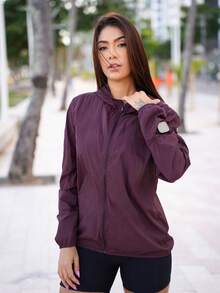 Ultra Lightweight Windbreaker With Underarm And Watch Openings - Purple - View 3
