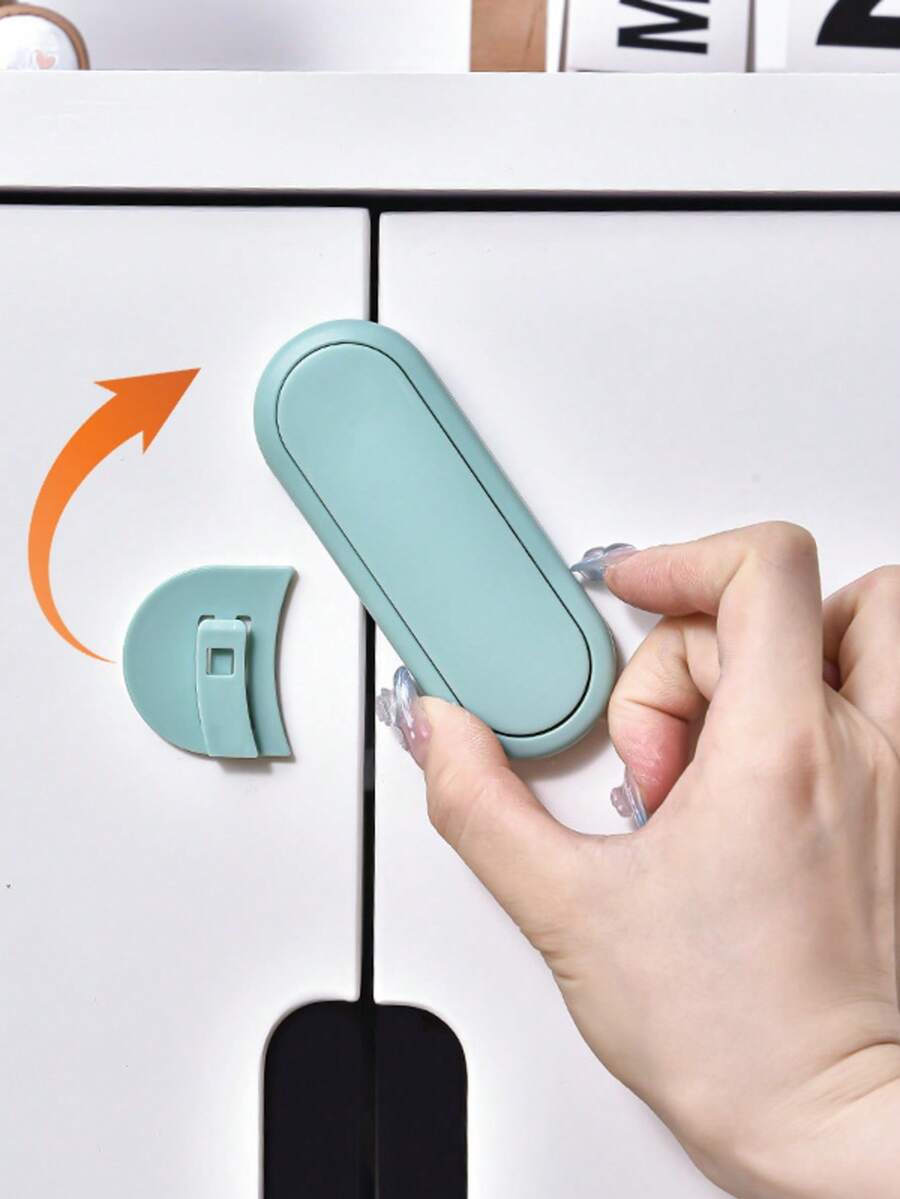 5pcs Child Safety Locks, Invisible Button Drawer Locks, Childproof Cabinet Locks For Toddlers - Multicolor 1 - View 1
